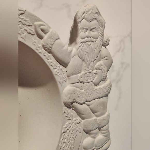 1979 Cramer Molds Unpainted Ceramic Santa Bowl Dish Diy Christmas - Picture 1 of 16